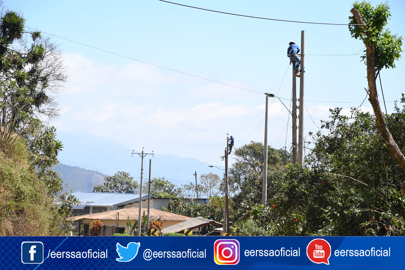 EERSSA fortalece el sistema eléctrico con el mejoramiento de redes desde Chaguarpamba a Playas.