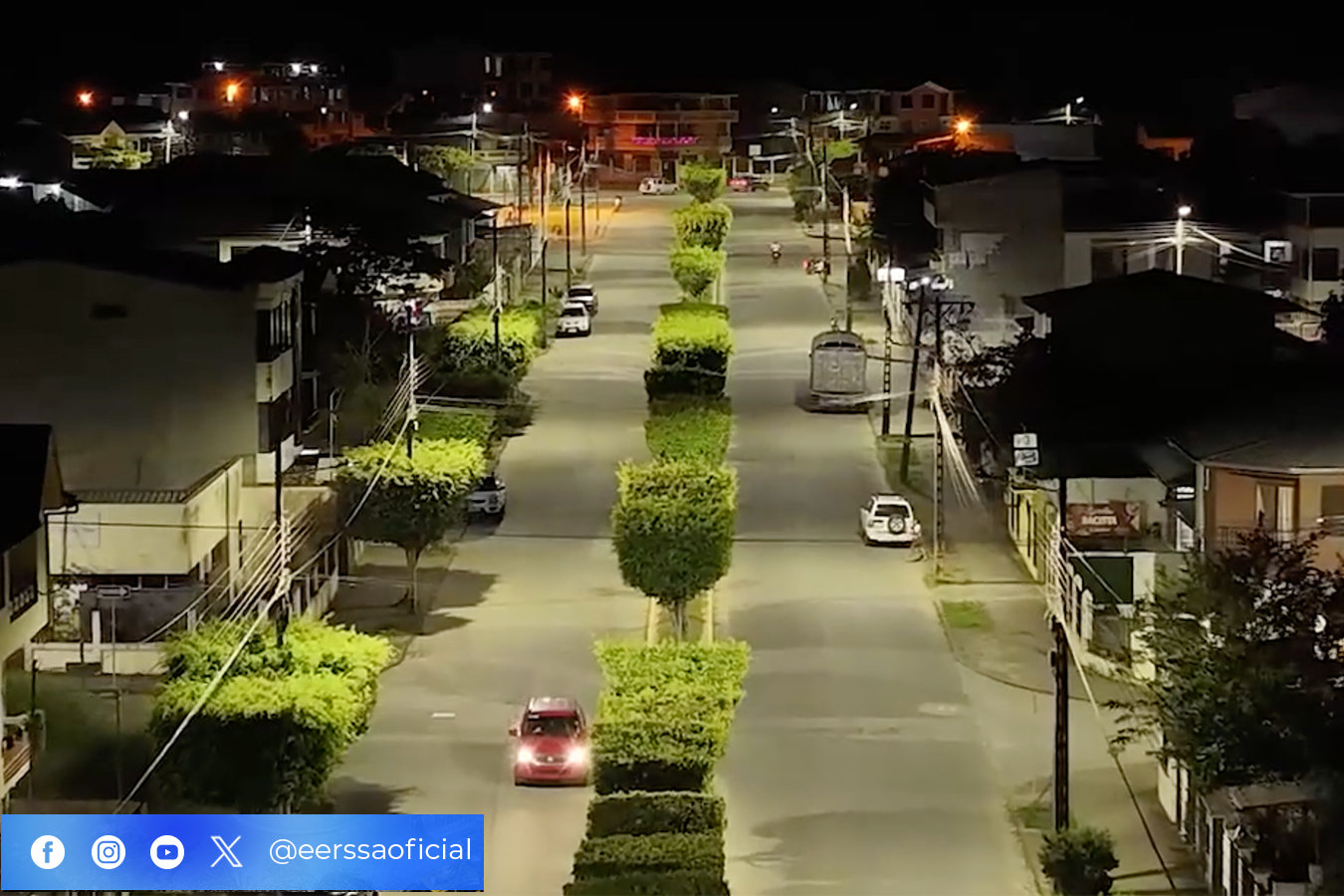 EERSSA entrega obra de iluminación led en el área urbana de Gualaquiza